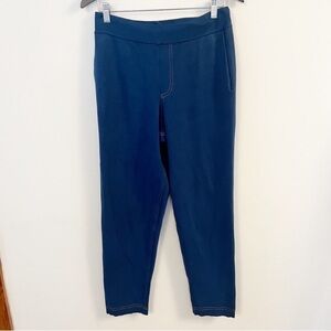 Zara Men’s Faux Denim Inspired Elastic Waist Sweatpants Size Medium Blue Pockets